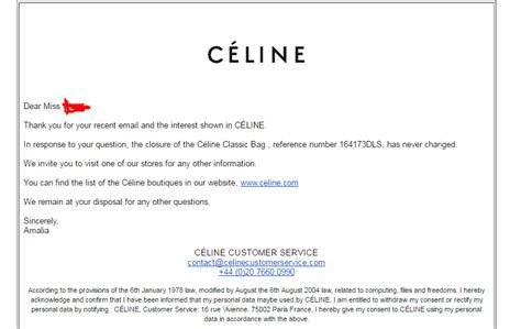 celine customer service number.